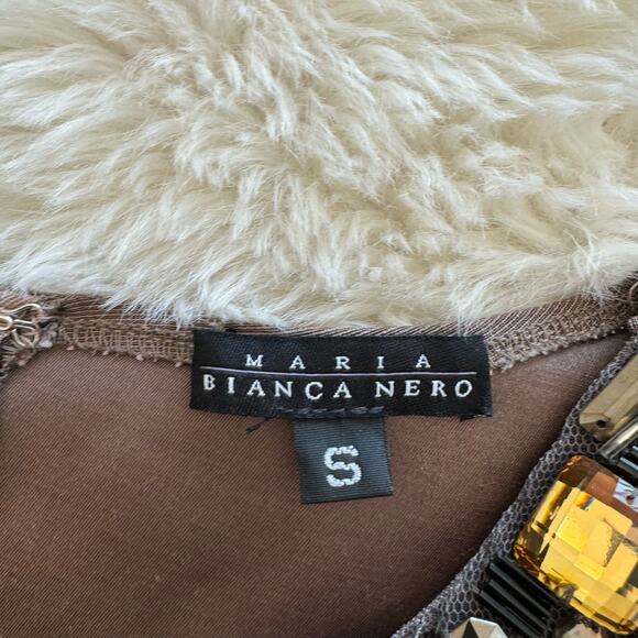 Maria Bianca Nero Jewel Neckline Sleeveless Sheath Dress Small NWOT - Picture 4 of 7